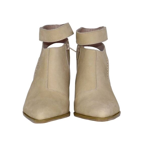 B0 NEW JEFFREY CAMPBELL FREE PEOPLE Beige Nubuck Cutout Bootie Shoes Size 8 M - Picture 3 of 8